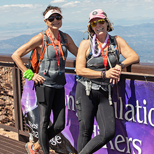 Two person team at the top of Pikes Peak